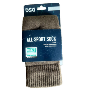 DSG All-Sport Seamless Moisture Wicking Over The Calf Brown Sock Youth Size S